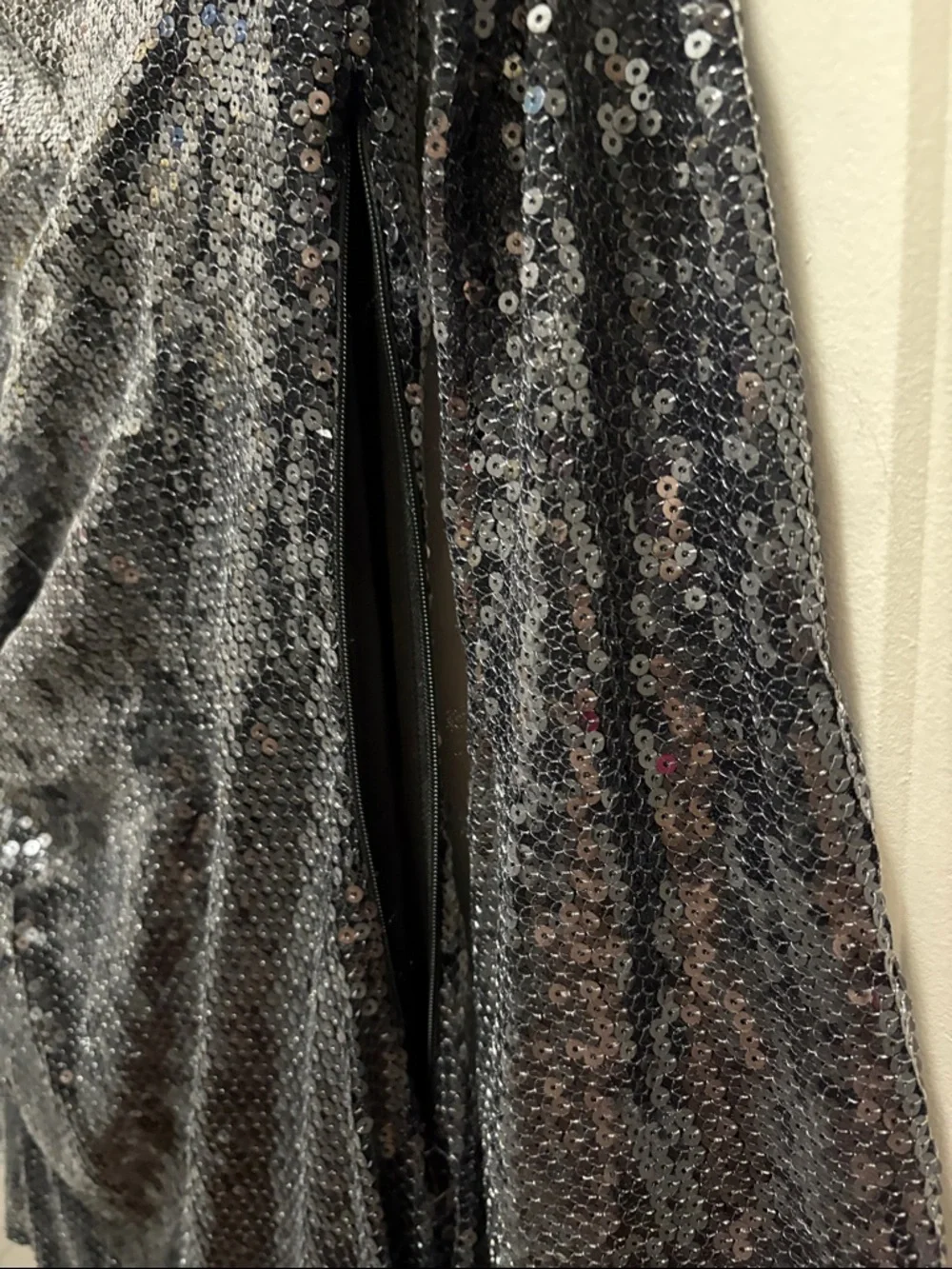 LPA Black Sequin Long-Sleeve Draped Gown - Picture 8 of 12